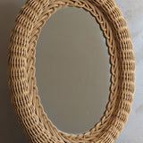 Petite Vintage Oval Wicker Mirror