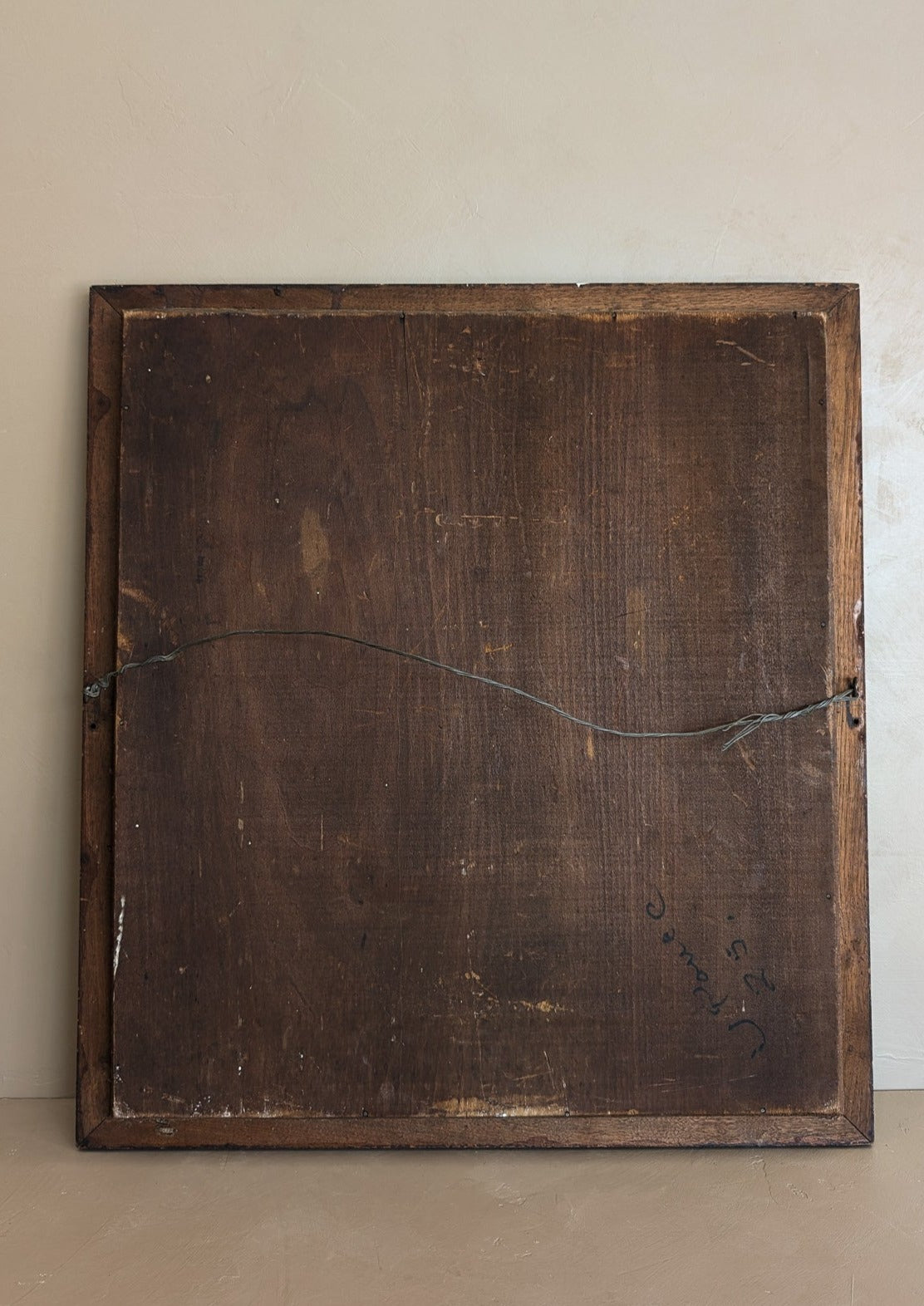 Vintage Dark Wooden Rectangular Mirror
