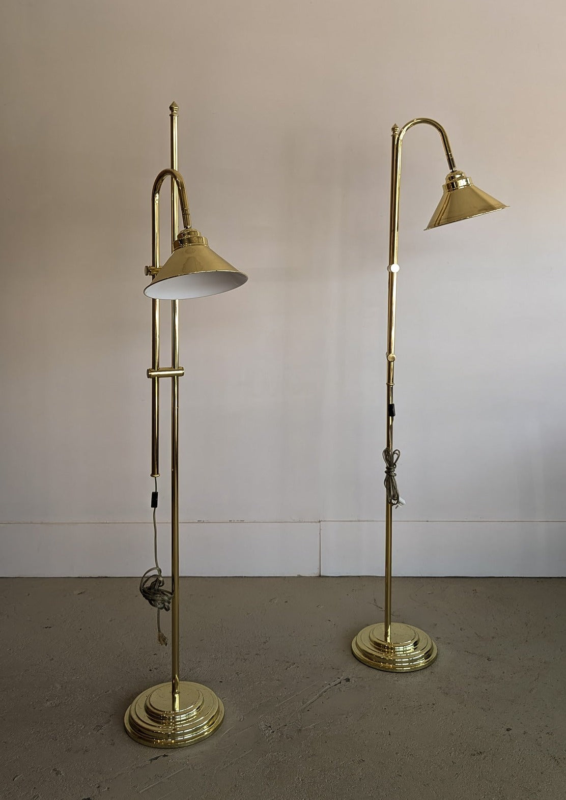Modern Vintage Brass Adjustable Floor Lamp - Sold Individually