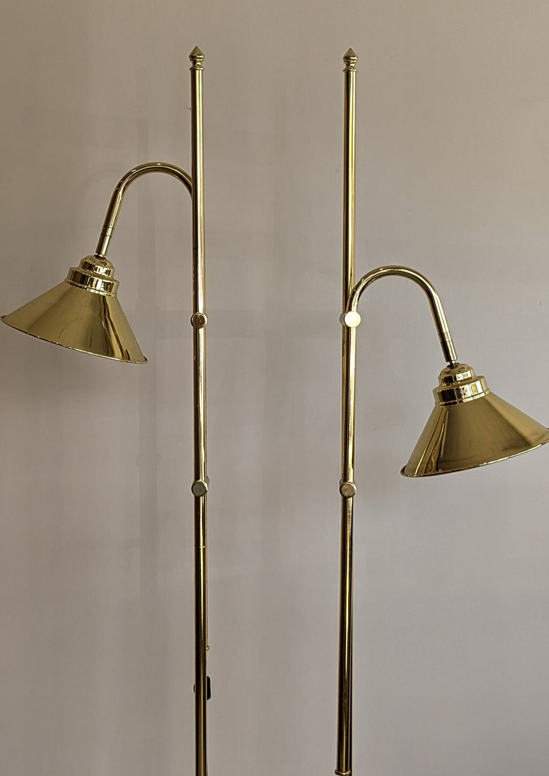 Modern Vintage Brass Adjustable Floor Lamp - Sold Individually