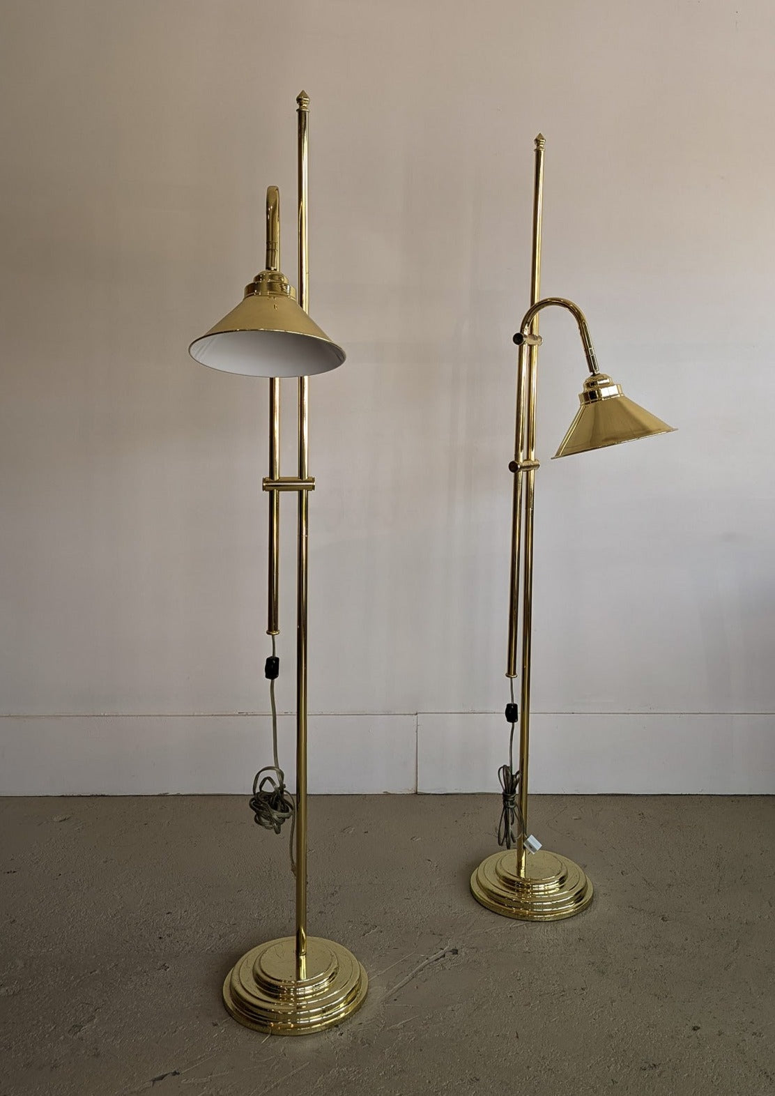 Modern Vintage Brass Adjustable Floor Lamp - Sold Individually