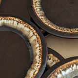 Vintage Pfaltzgraff Brown and White Drip Glaze Dinner Plates - Sold in Sets of 2
