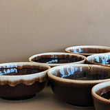 Vintage Pfaltzgraff Brown and White Drip Glaze Bowls - Sold in Sets of 2