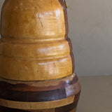 Handmade Vintage Danish Marquetry Wooden Lamp
