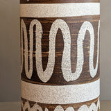 Pair of Vintage Brown and Cream Squiggle Ceramic Lamps