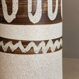 Pair of Vintage Brown and Cream Squiggle Ceramic Lamps