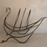 1960s Maison Jansen Attributed Brass Swan Magazine Rack