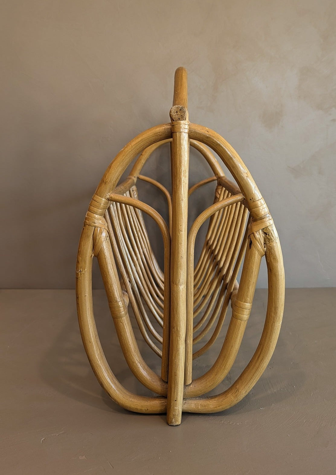 Unique Vintage Rattan Magazine Rack