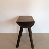 Vintage Hand-crafted Solid Walnut Stool - Large