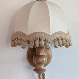 Pair of Rare Vintage Swedish AB Tranås Stilarmatur Pine and Rope Wall Sconces with Original Handmade Fringed Linen Shades