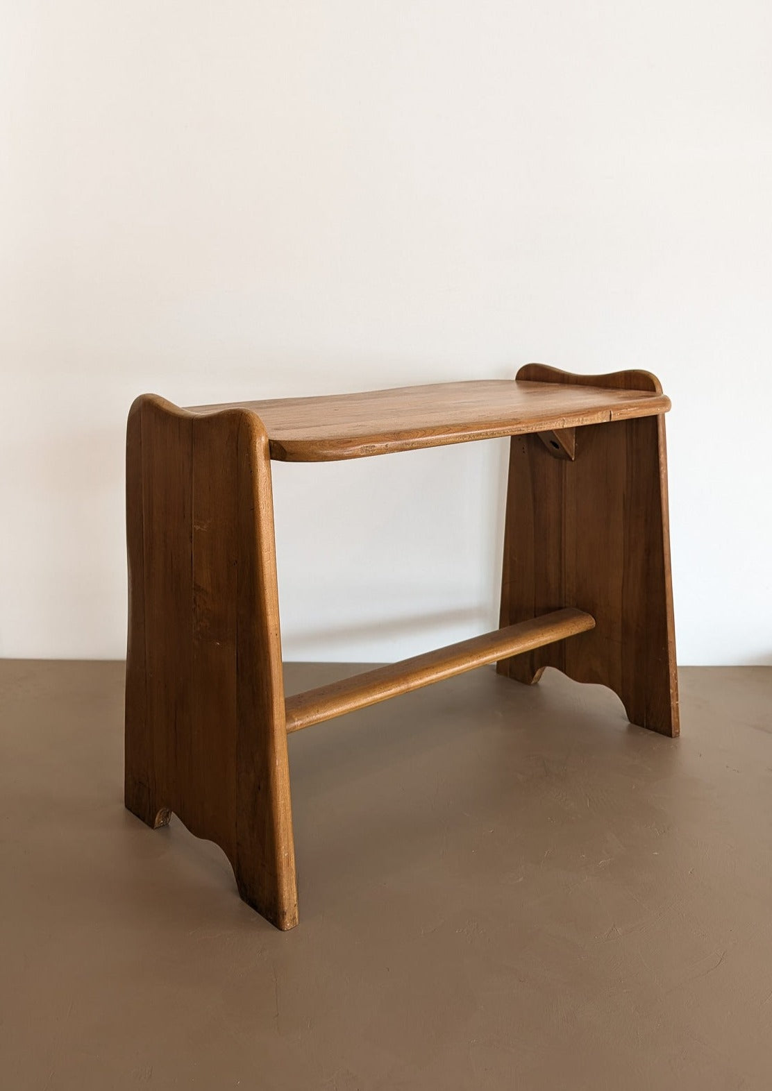 Vintage European-Style Handmade Wavy Maple Side Table