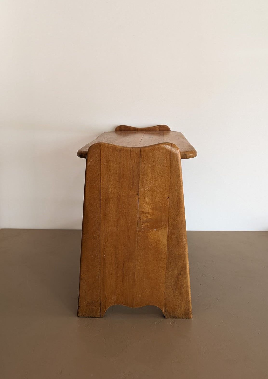 Vintage European-Style Handmade Wavy Maple Side Table