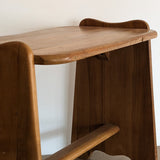 Vintage European-Style Handmade Wavy Maple Side Table