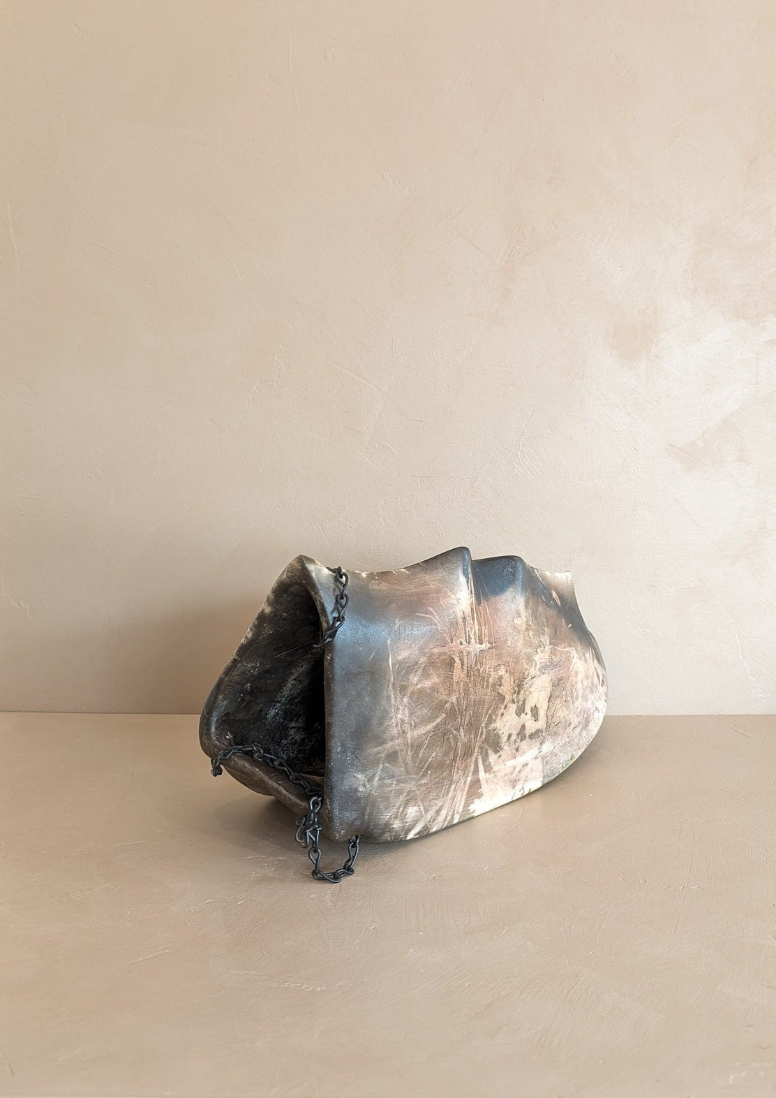 Unsigned Jan Jacque Raku Hanging Sculpture/Planter #1