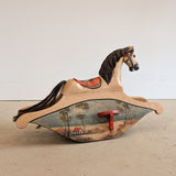 Vintage Hand-painted Scandinavian-Style Rocking Horse with Real Horse Hair #1