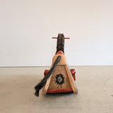 Vintage Hand-painted Scandinavian-Style Rocking Horse with Real Horse Hair #1