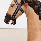 Vintage Hand-painted Scandinavian-Style Rocking Horse with Real Horse Hair #1