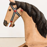 Vintage Hand-painted Scandinavian-Style Rocking Horse with Real Horse Hair #2