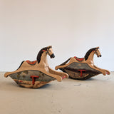 Vintage Hand-painted Scandinavian-Style Rocking Horse with Real Horse Hair #2