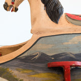 Vintage Hand-painted Scandinavian-Style Rocking Horse with Real Horse Hair #2
