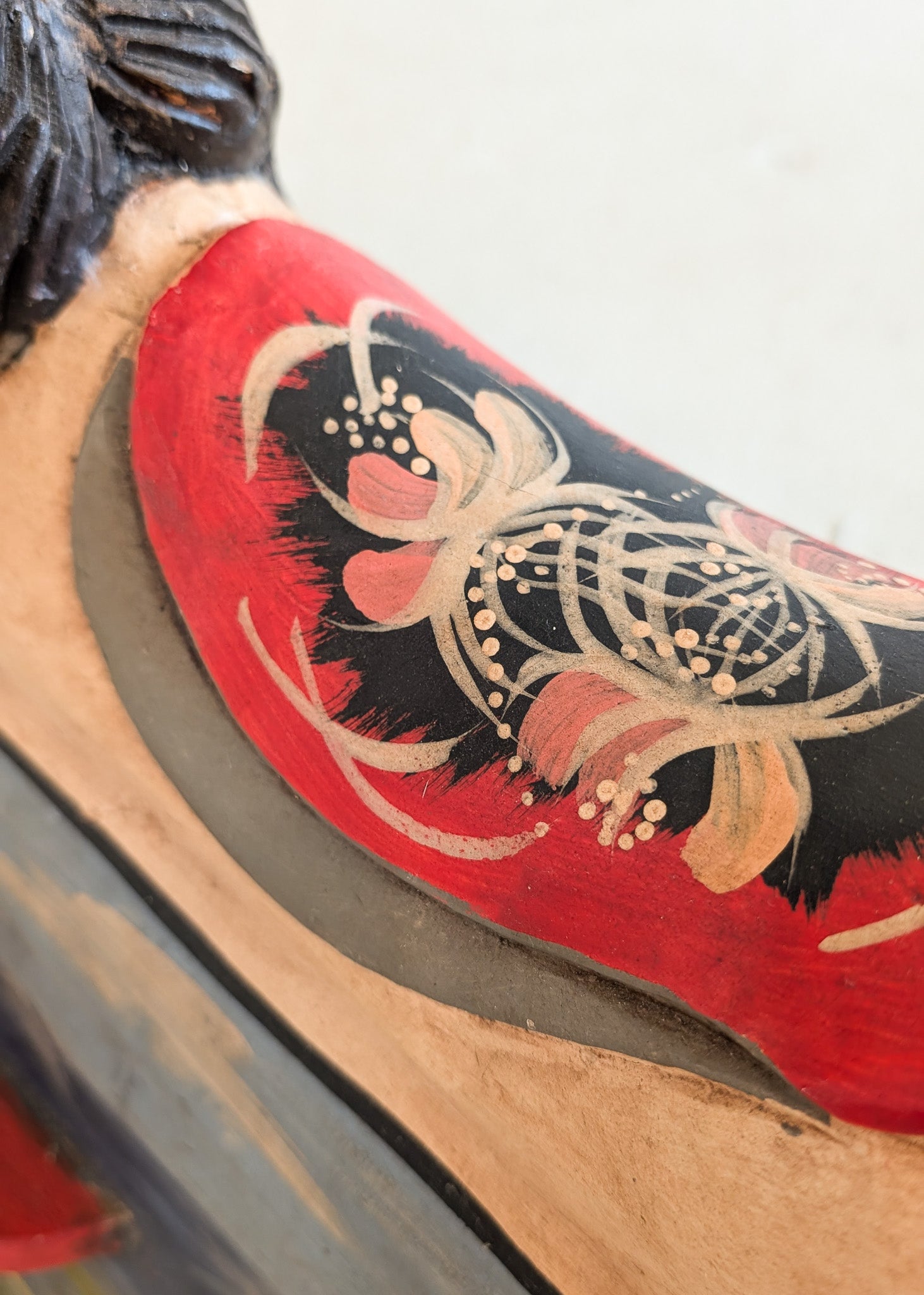 Vintage Hand-painted Scandinavian-Style Rocking Horse with Real Horse Hair #2