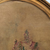 Framed Vintage Oval Floral Still Life Painting