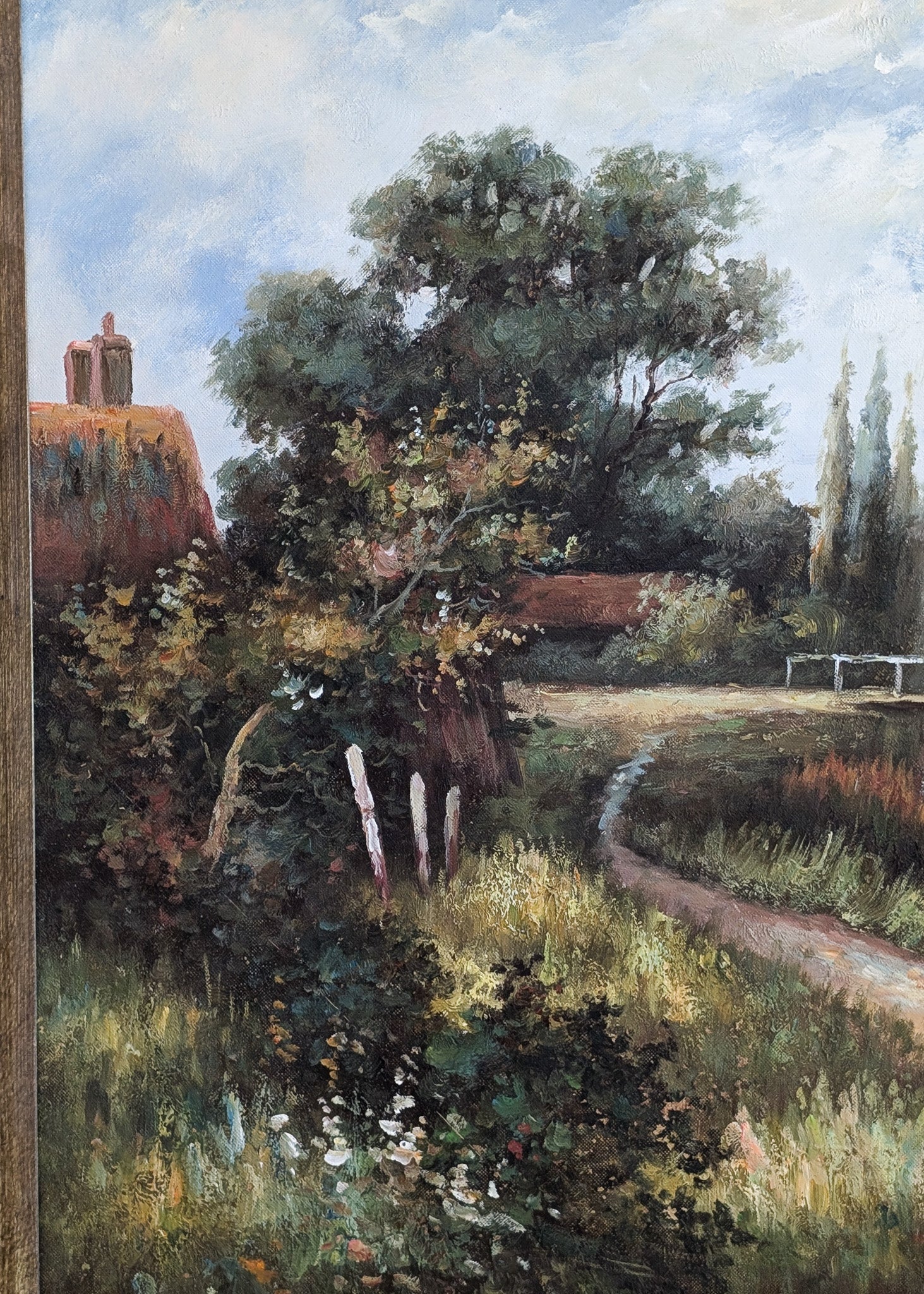 Large Vintage Framed Landscape Painting