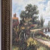 Large Vintage Framed Landscape Painting