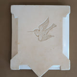 Antique French Marble Architectural Salvage with Carved Hummingbird Detail