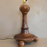 Unique Vintage Wooden Footed Ball Sphere Lamp