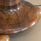Unique Vintage Wooden Footed Ball Sphere Lamp
