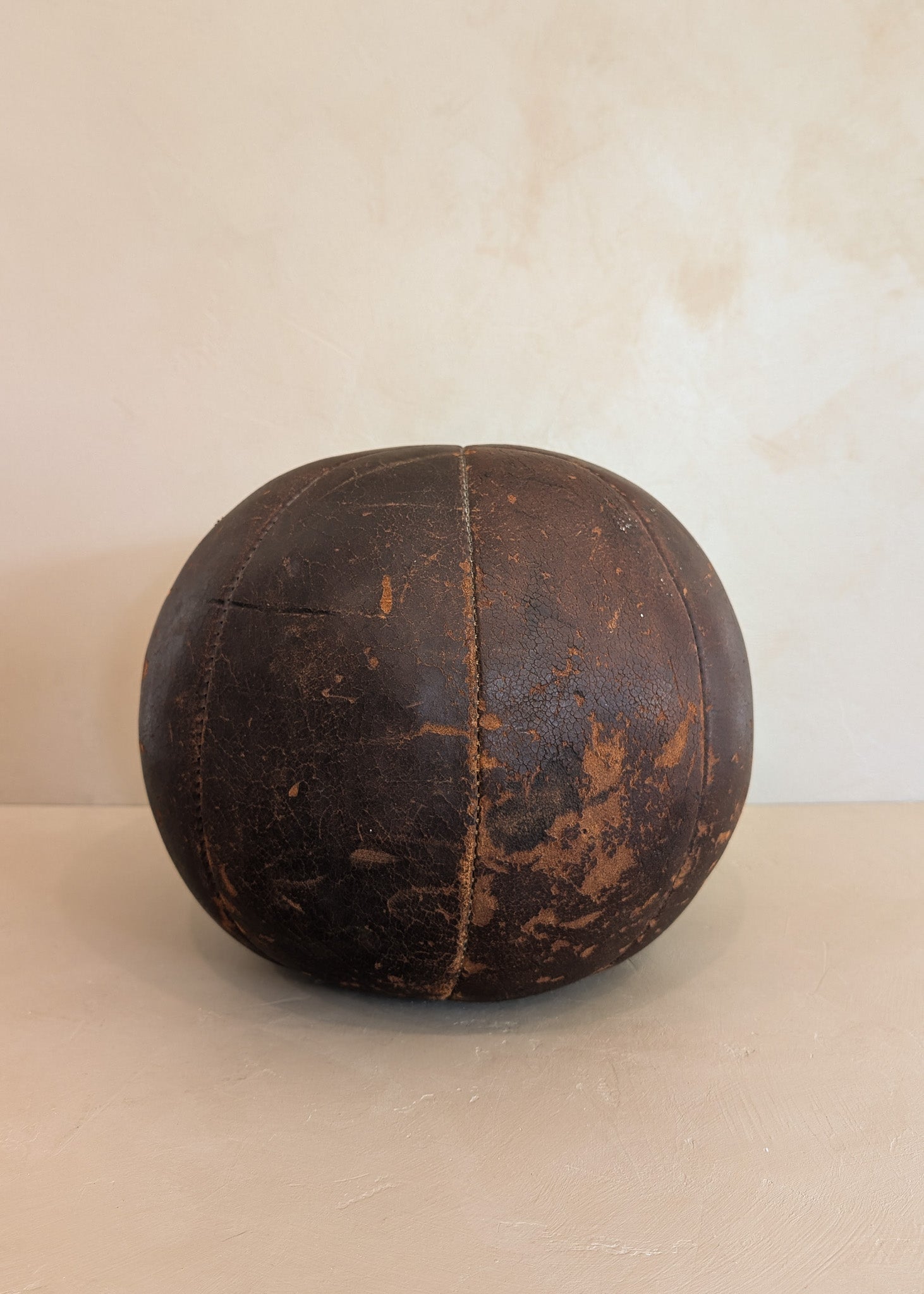 Large Vintage Leather Medicine Ball