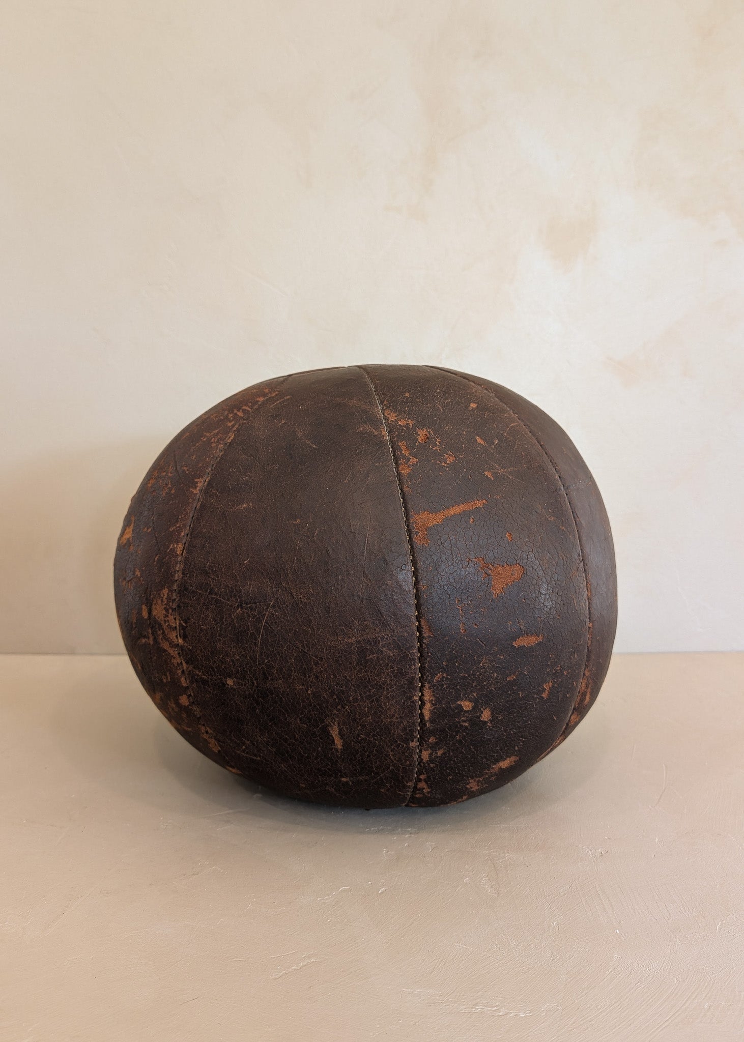 Large Vintage Leather Medicine Ball
