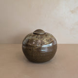 Dark Brown Chunky Lidded Studio Pottery Vessel