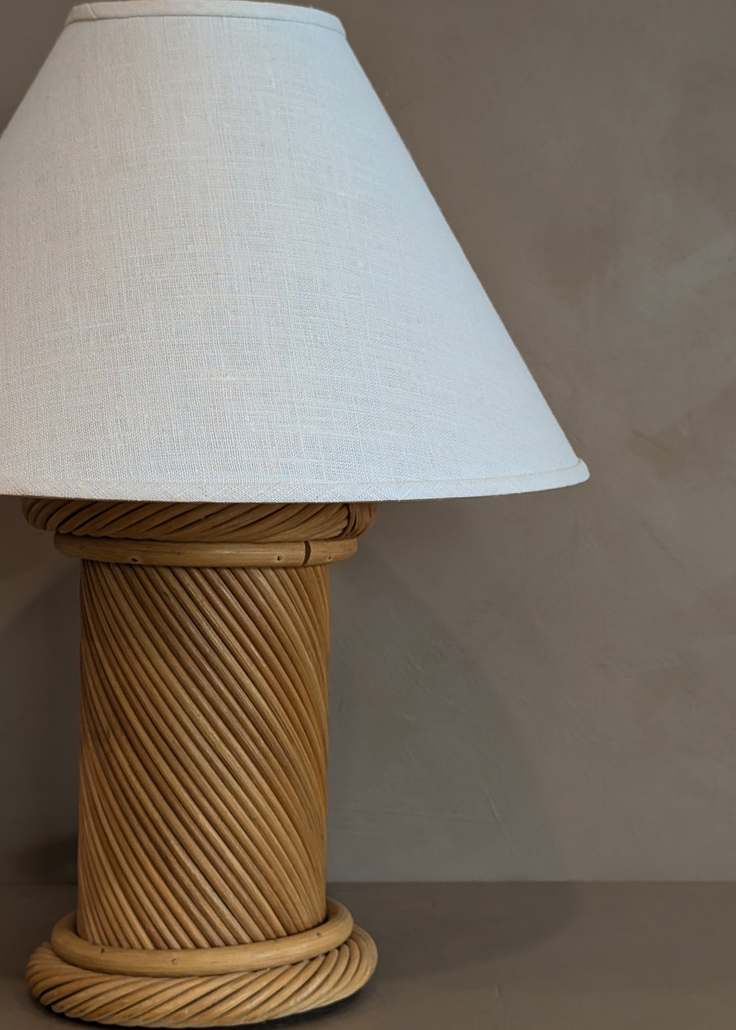 Vintage Chunky Pencil Reed Column Lamp
