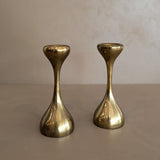 Pair of Midcentury Swedish Brass Candleholders