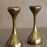 Pair of Midcentury Swedish Brass Candleholders