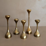 Trio of Midcentury Swedish Brass Candleholders