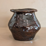Organic Brown Glaze Signed Studio Pottery Vase