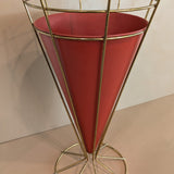 Midcentury Atomic Vitra Brass and Metal Umbrella Stand