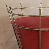 Midcentury Atomic Vitra Brass and Metal Umbrella Stand