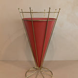 Midcentury Atomic Vitra Brass and Metal Umbrella Stand