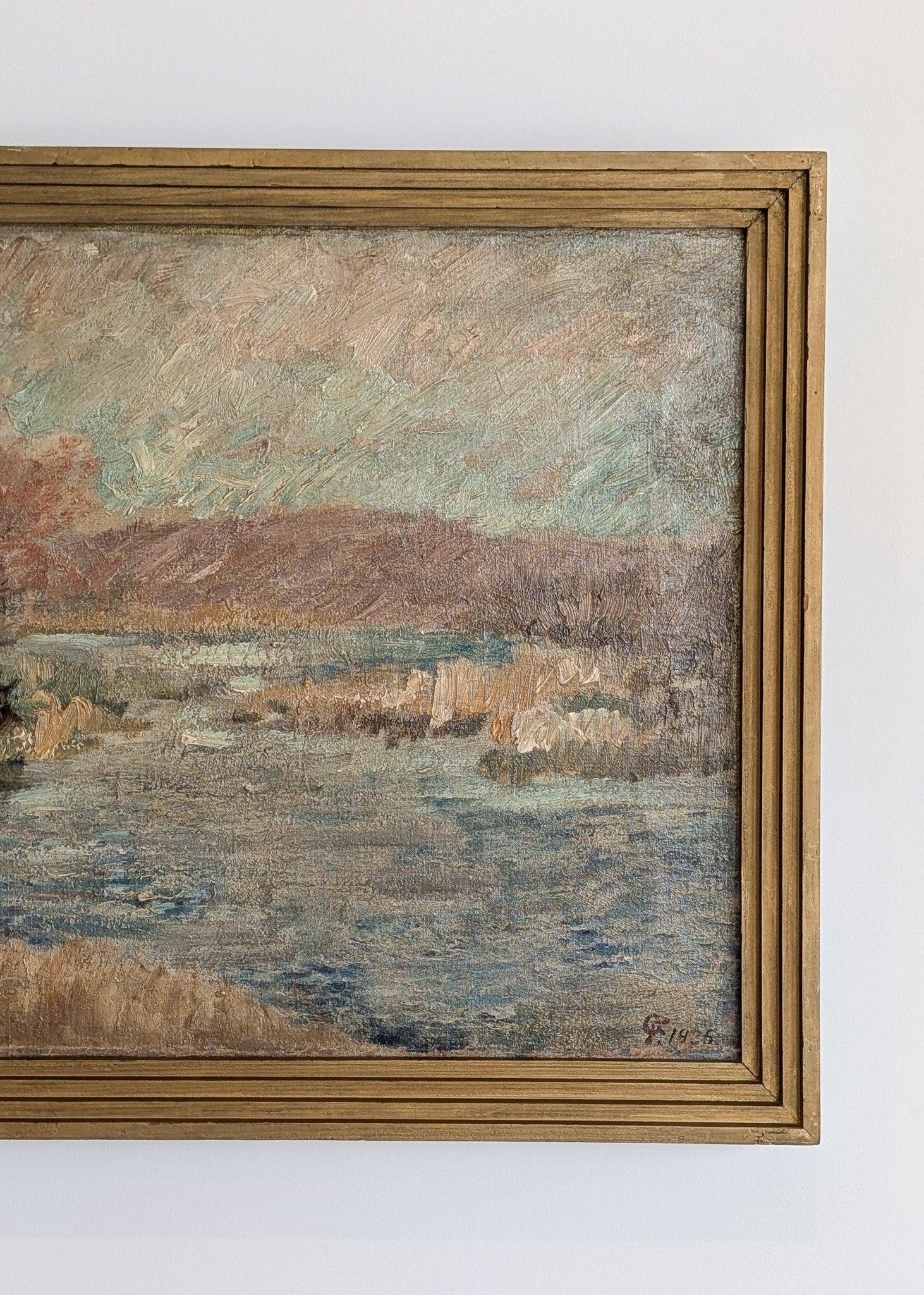 Signed and Framed 1935 Danish Impressionist Landscape Oil Painting