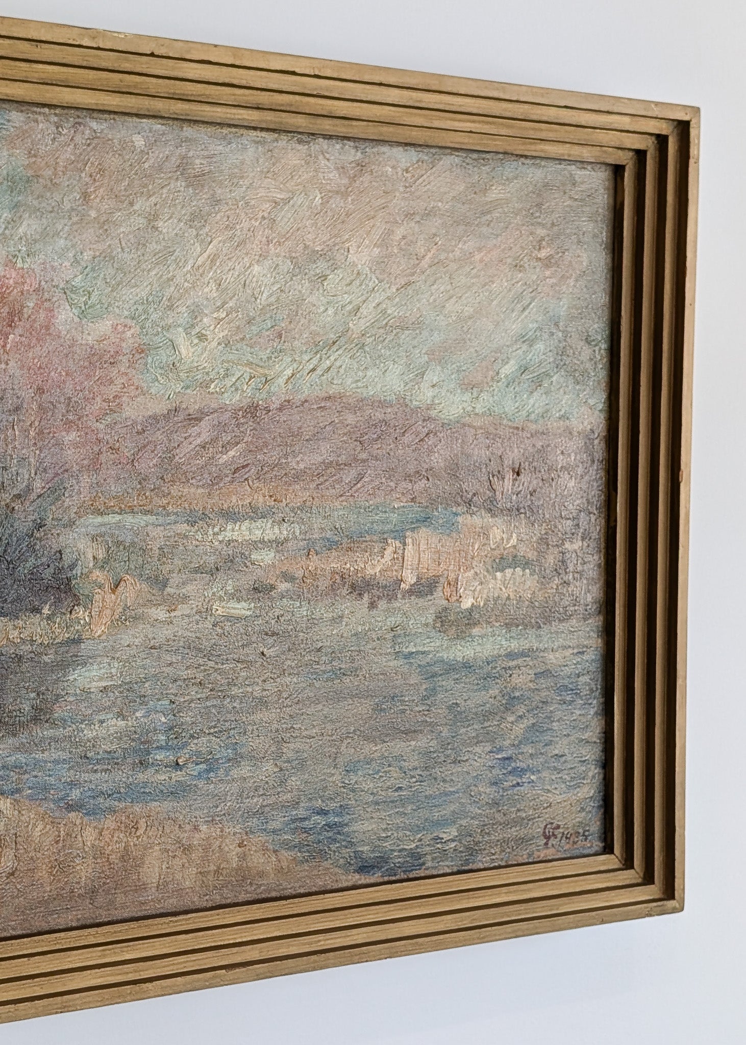 Signed and Framed 1935 Danish Impressionist Landscape Oil Painting