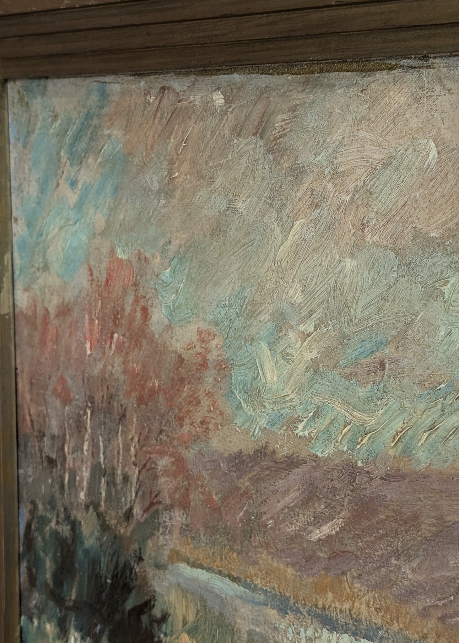 Signed and Framed 1935 Danish Impressionist Landscape Oil Painting
