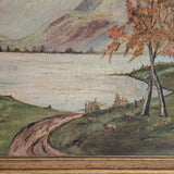 Large Framed Vintage Original Impressionist Landscape with Sheep Painting