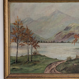 Large Framed Vintage Original Impressionist Landscape with Sheep Painting