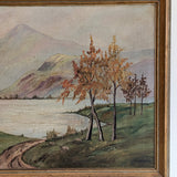 Large Framed Vintage Original Impressionist Landscape with Sheep Painting