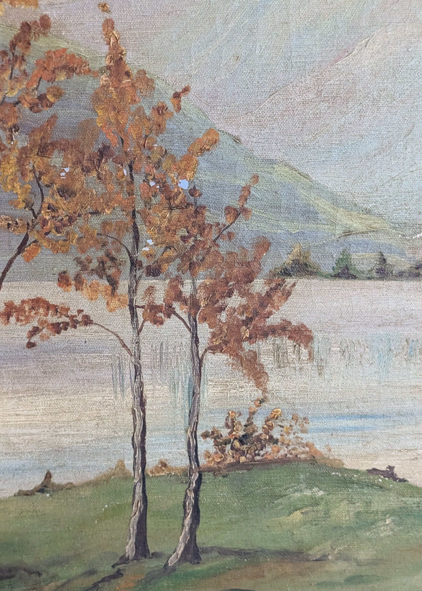 Large Framed Vintage Original Impressionist Landscape with Sheep Painting