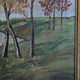 Large Framed Vintage Original Impressionist Landscape with Sheep Painting